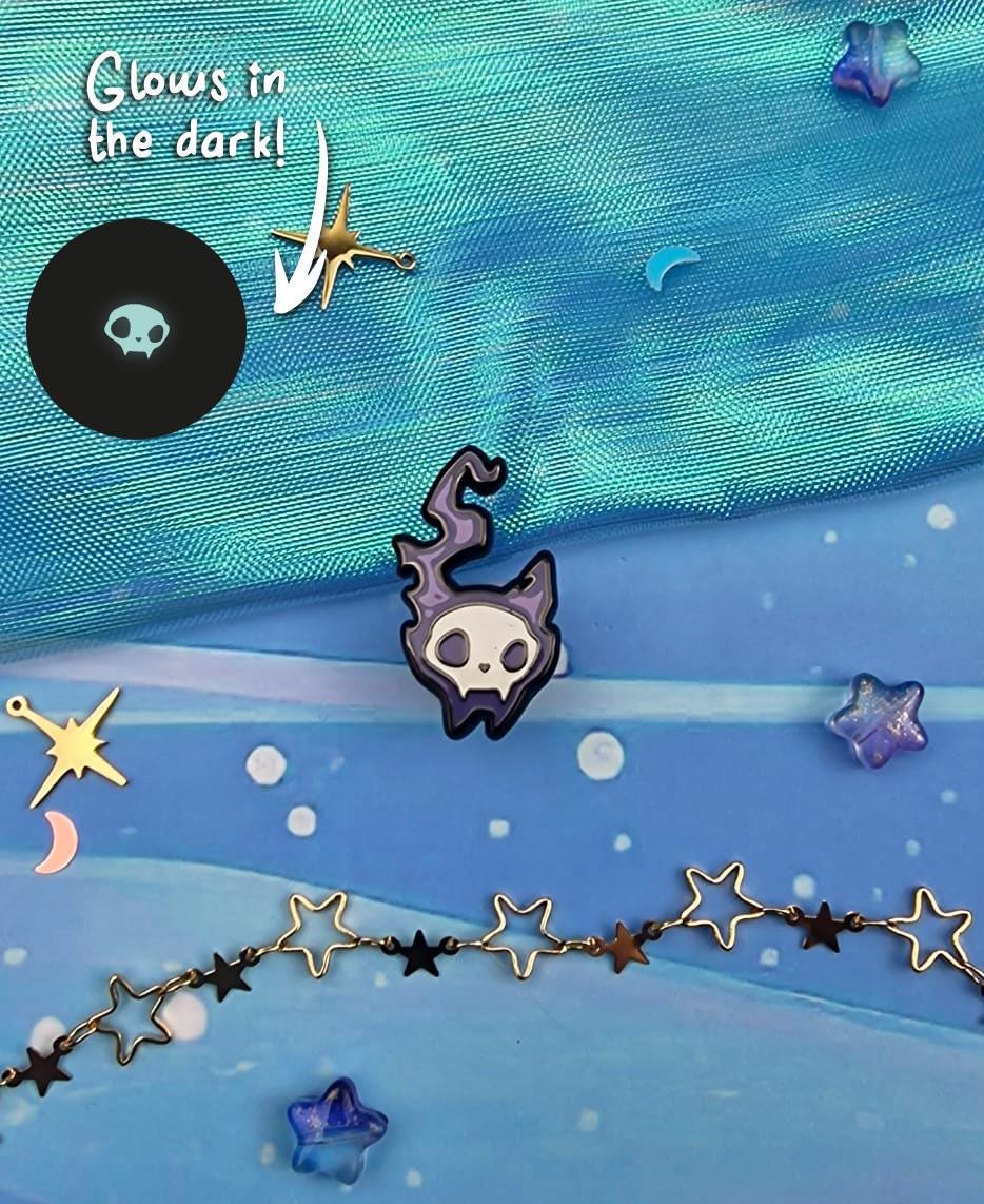 Phantasmal | Collection | Spirits of the Dead | Cat | Candle | Skull | Halloween | ellyonart | Enamel Pin | Pin Badge | Spooky | Gift