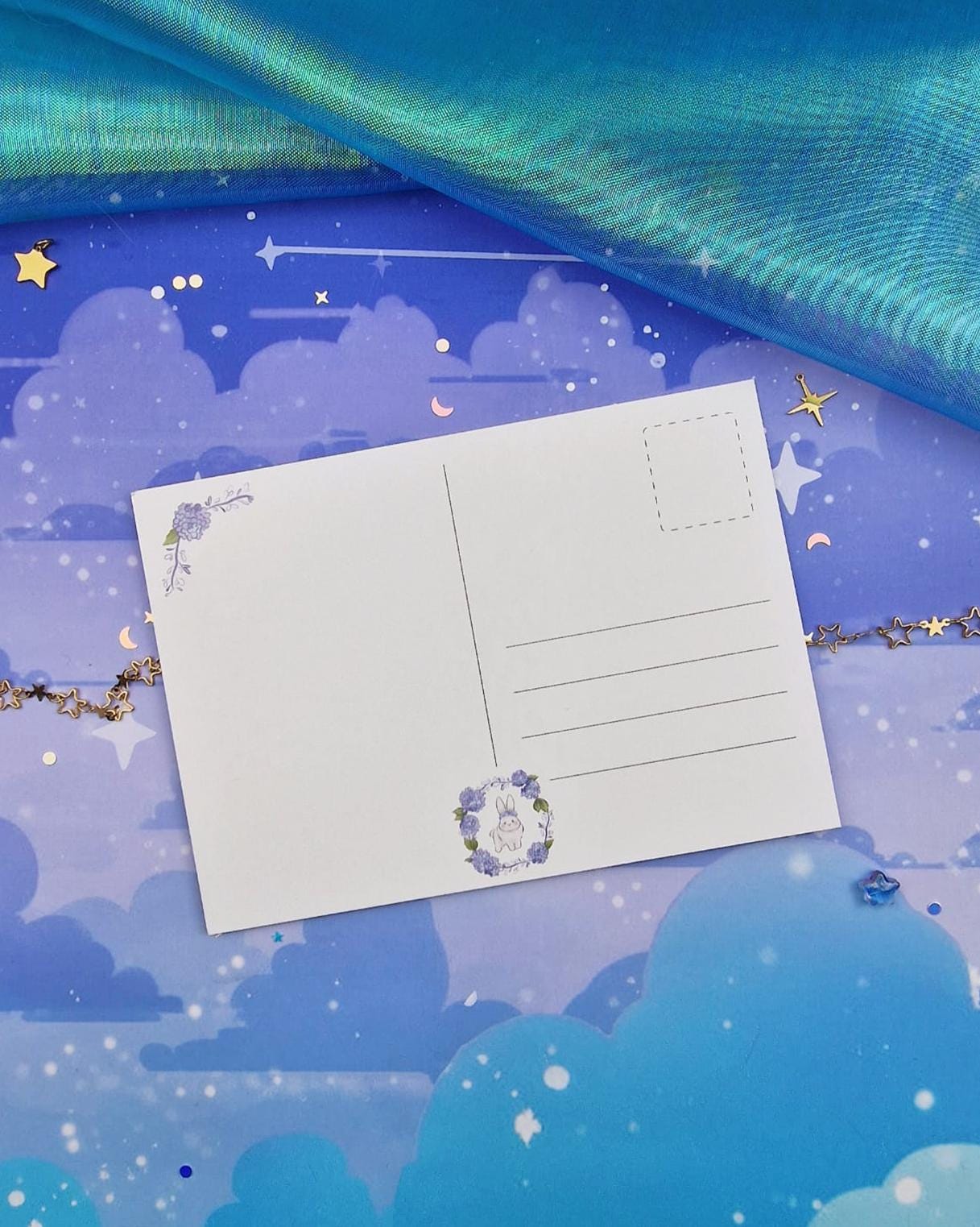 Dustie the Bunny A6 Art Print & Sticker | Cute Bunny| Matte Postcard | Fantasy Art Gift