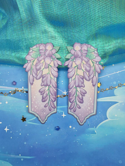 Wisteria Bookmark | Floral Bookmark | Dusk Bookmark | Dawn Bookmark | Bookish Gift | Cute Stationery | Paper Bookmark | DUSK