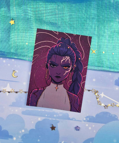 Demon Rumi Holographic Art Print | A6 Soft Matte Foil Illustration | K-pop Fanart | Anime Stationery