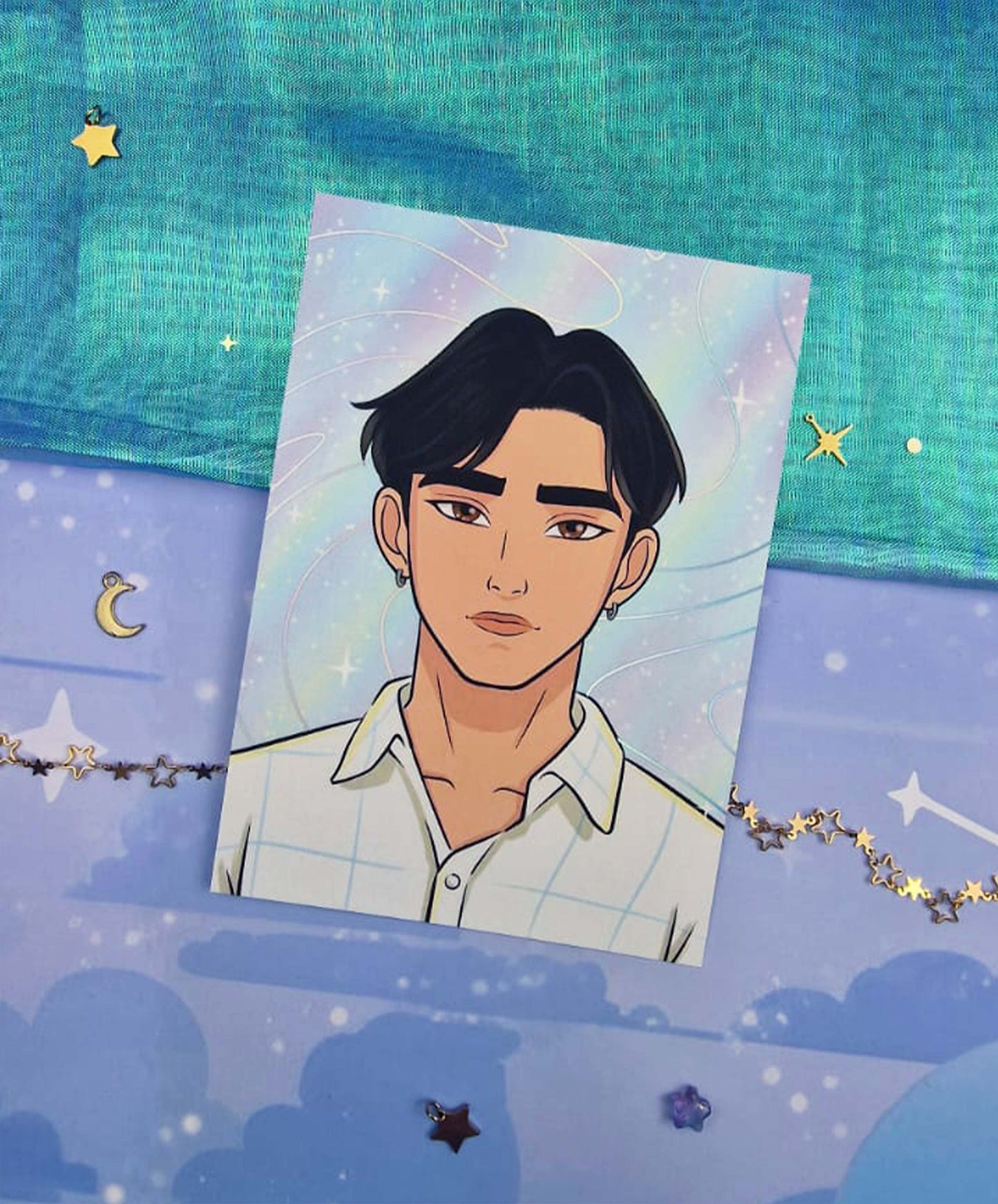 Jinu Holographic Art Print | A6 Soft Matte Foil Illustration | K-pop Fanart | Anime Stationery