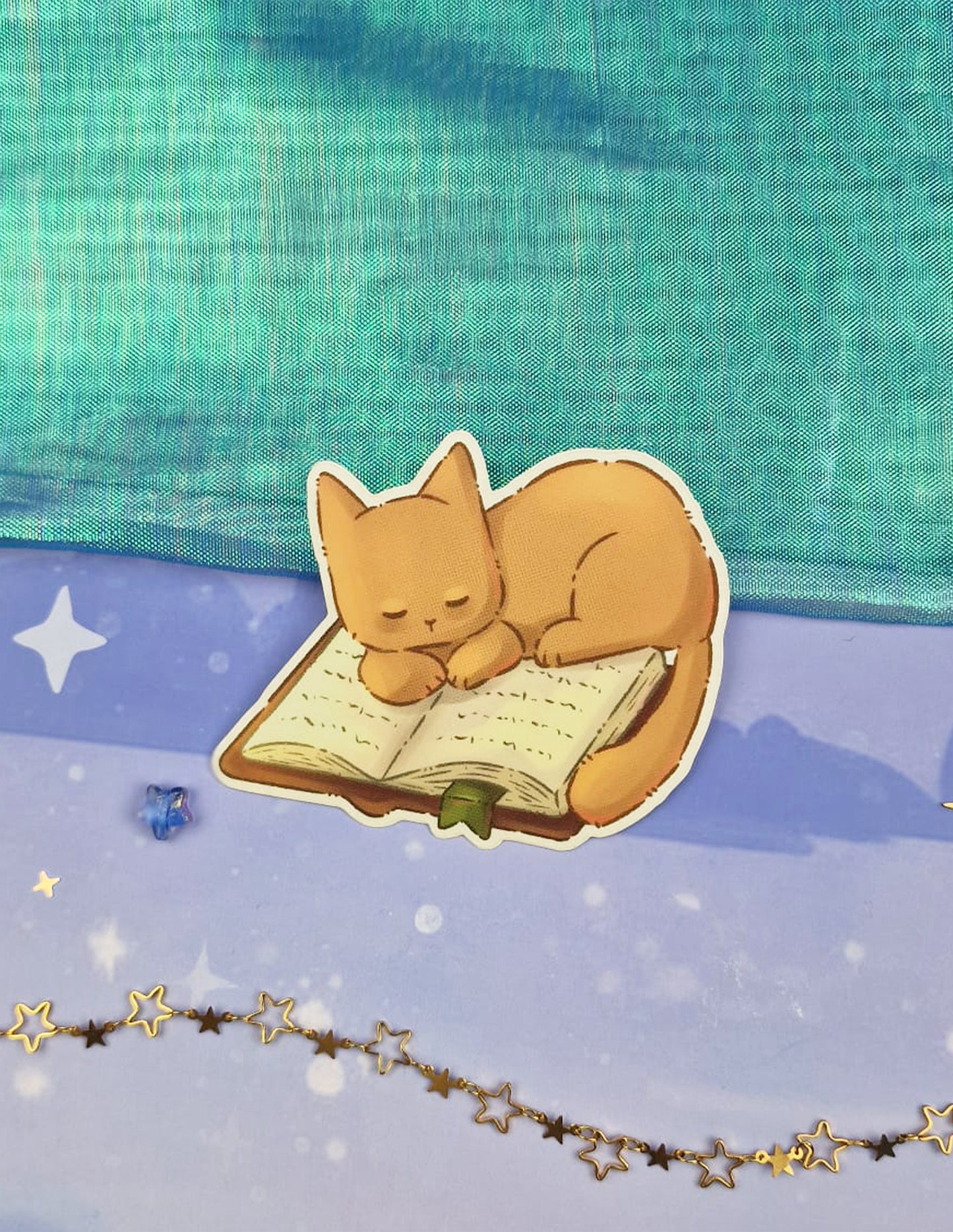 Book Kitty Transparent Sticker