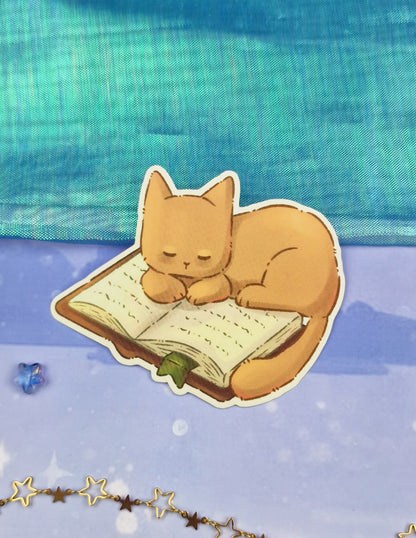 Book Kitty Transparent Sticker