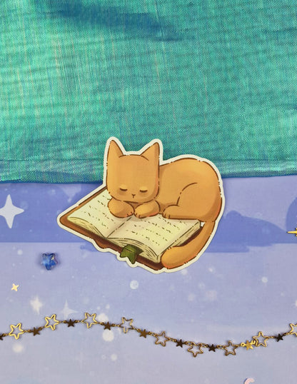 Book Kitty Transparent Sticker