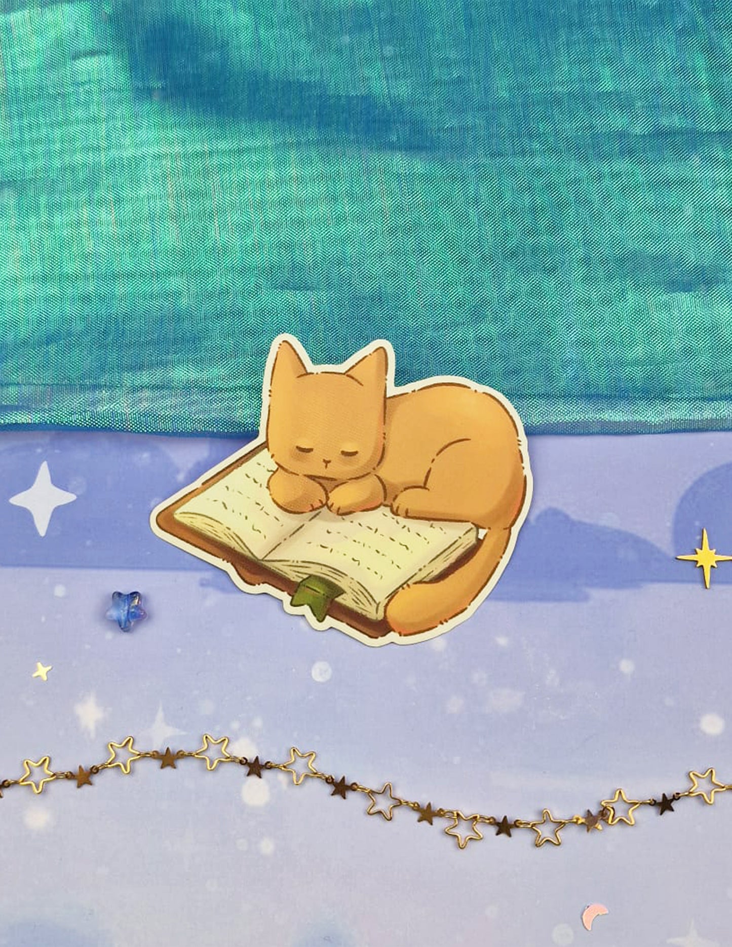 Book Kitty Transparent Sticker
