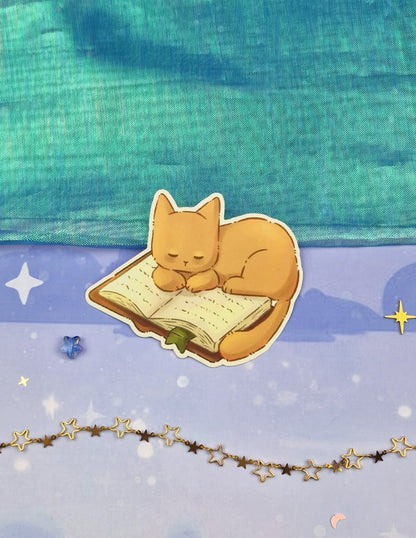 Book Kitty Transparent Sticker