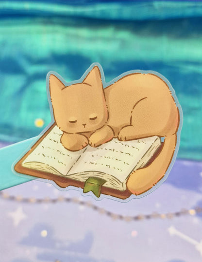 Book Kitty Transparent Sticker