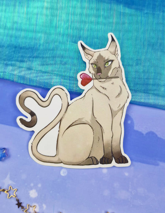 Heart Lolly Cat Sticker