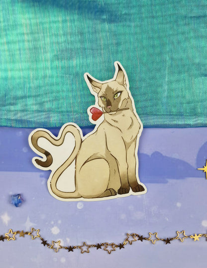 Heart Lolly Cat Sticker