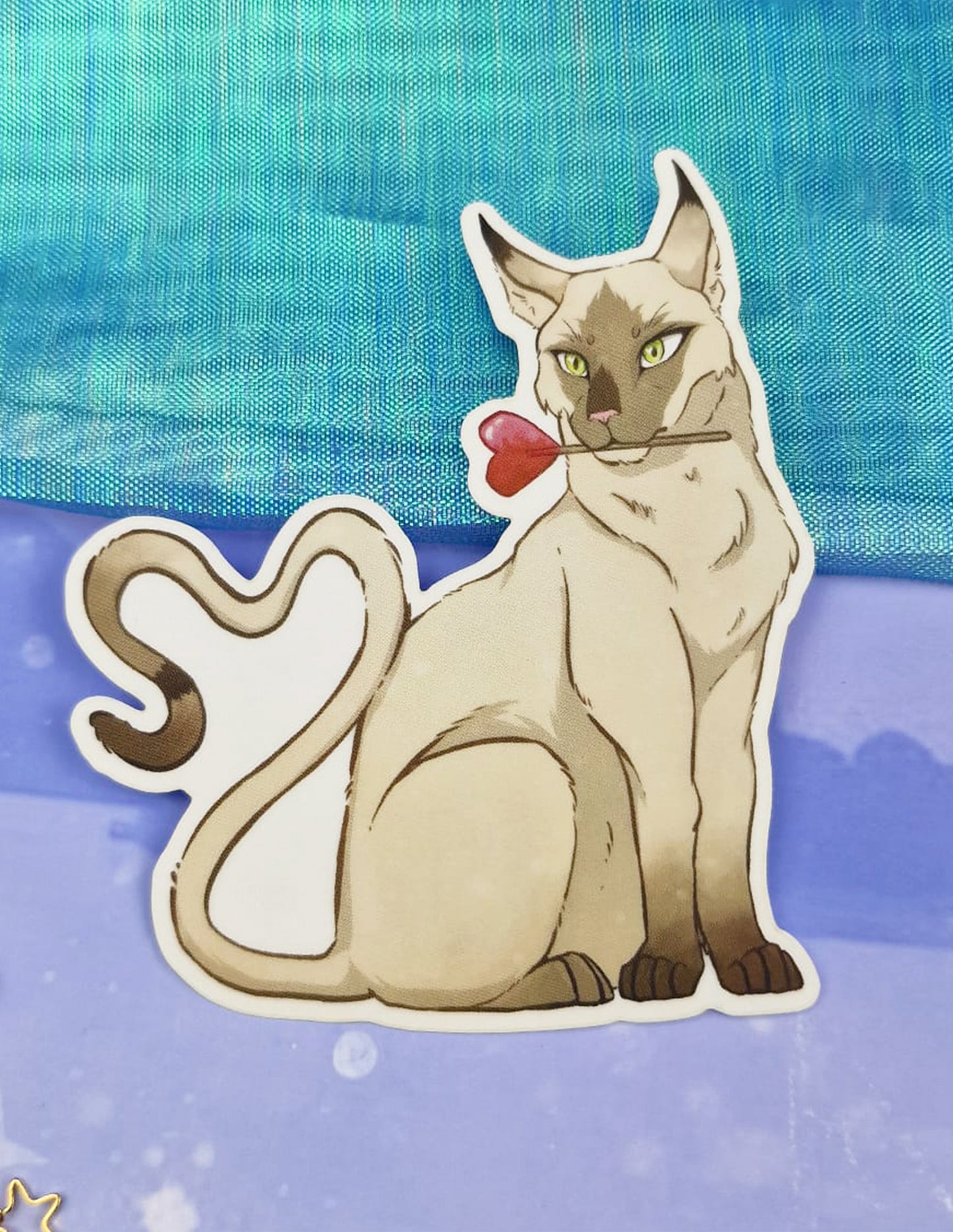 Heart Lolly Cat Sticker