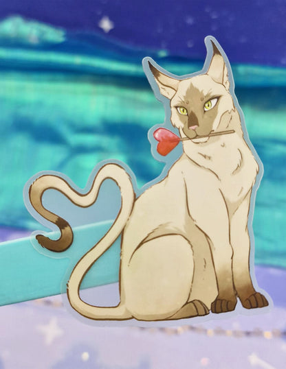 Heart Lolly Cat Sticker