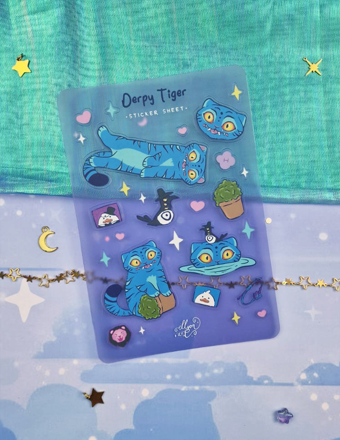 Tiger & Crow Sticker Sheet | Holographic Sticker | Kpop Demon Hunter | Cat Sticker | Demon Crow Sticker | K-Pop Cat Sticker