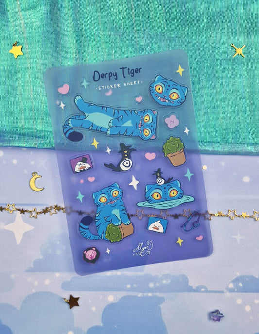 Tiger & Crow Sticker Sheet | Holographic Sticker | Kpop Demon Hunter | Cat Sticker | Demon Crow Sticker | K-Pop Cat Sticker