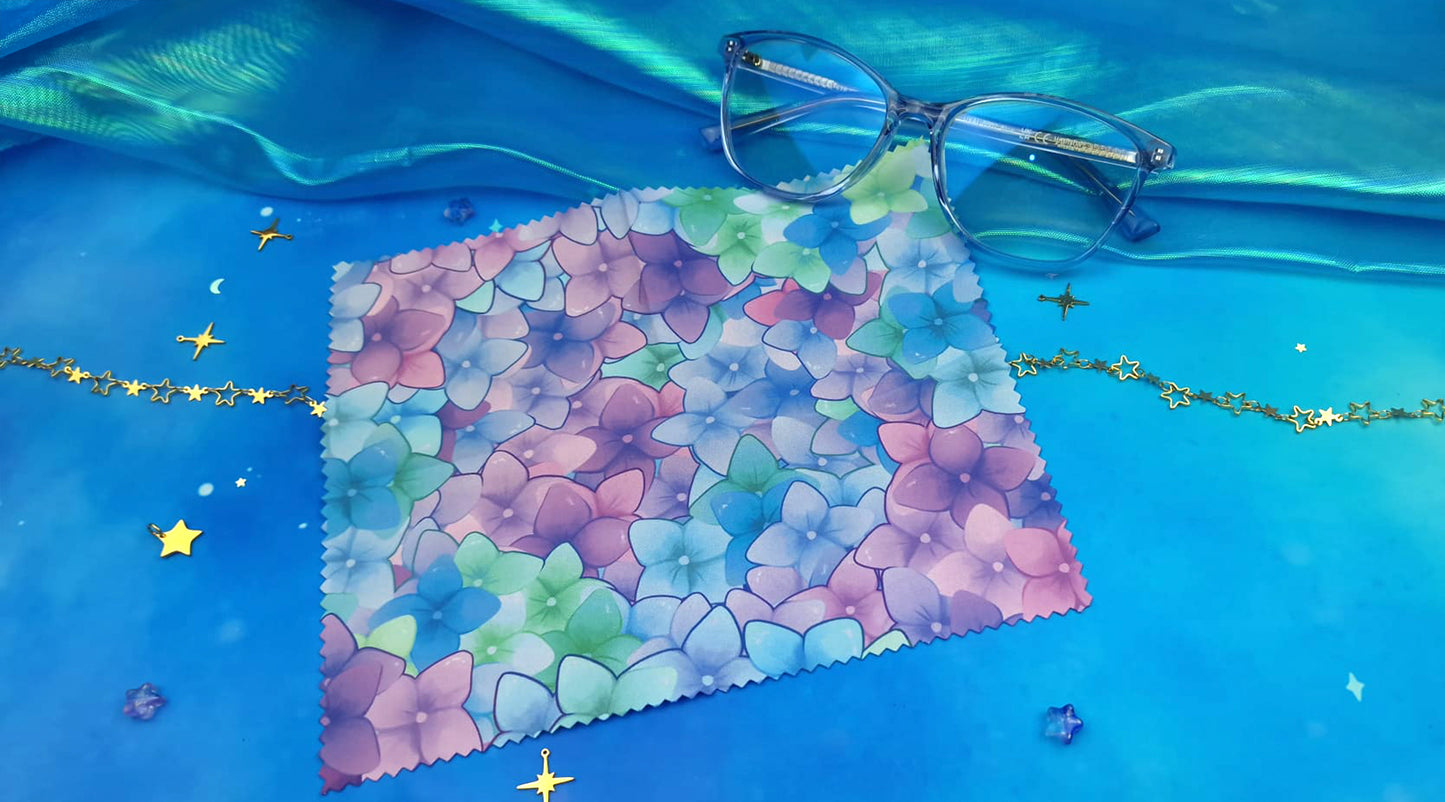 Hydrangea | Cleaning Cloth  Lens Cloth | Screen Wipe | Glasses Cleaner | Anti-Fingerprint Cloth | Microfiber Cloth |Smudge-Free Cloth
