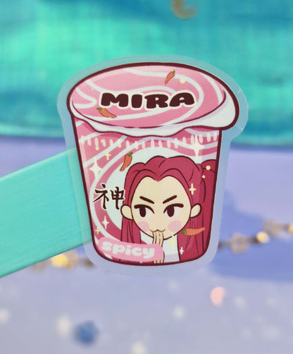 Mira Ramen Transparent Sticker | Clear Vinyl | K-pop Demon Hunters Fanart