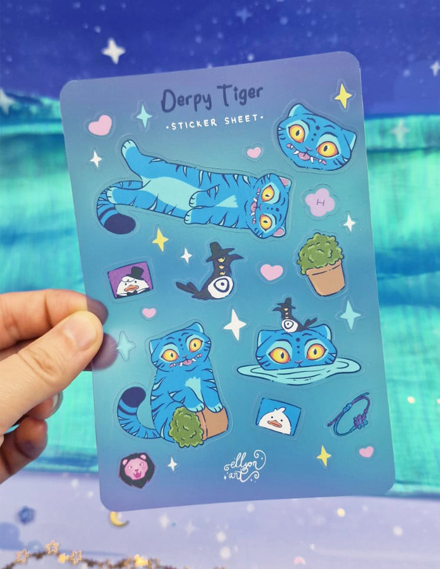 Tiger & Crow Sticker Sheet | Holographic Sticker | Kpop Demon Hunter | Cat Sticker | Demon Crow Sticker | K-Pop Cat Sticker