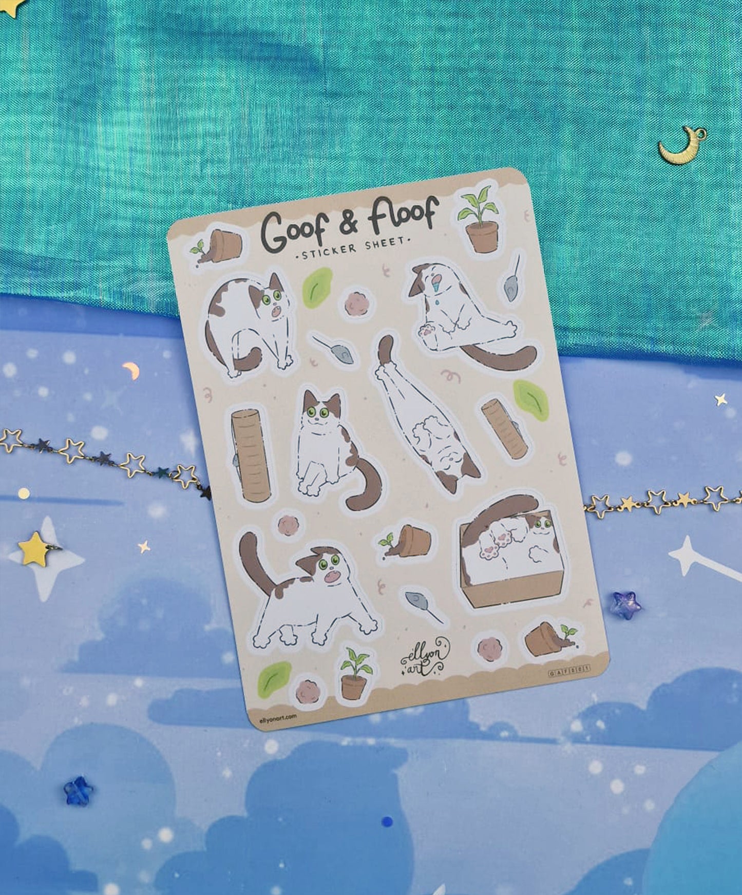 Goof & Floof Sticker Sheet | Cat Lover Gift | Journaling, Planning | Kawaii Vinyl Stickers