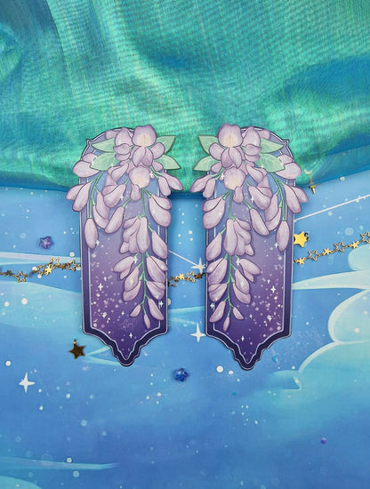 Wisteria Bookmark | Floral Bookmark | Dusk Bookmark | Dawn Bookmark | Bookish Gift | Cute Stationery | Paper Bookmark | DUSK