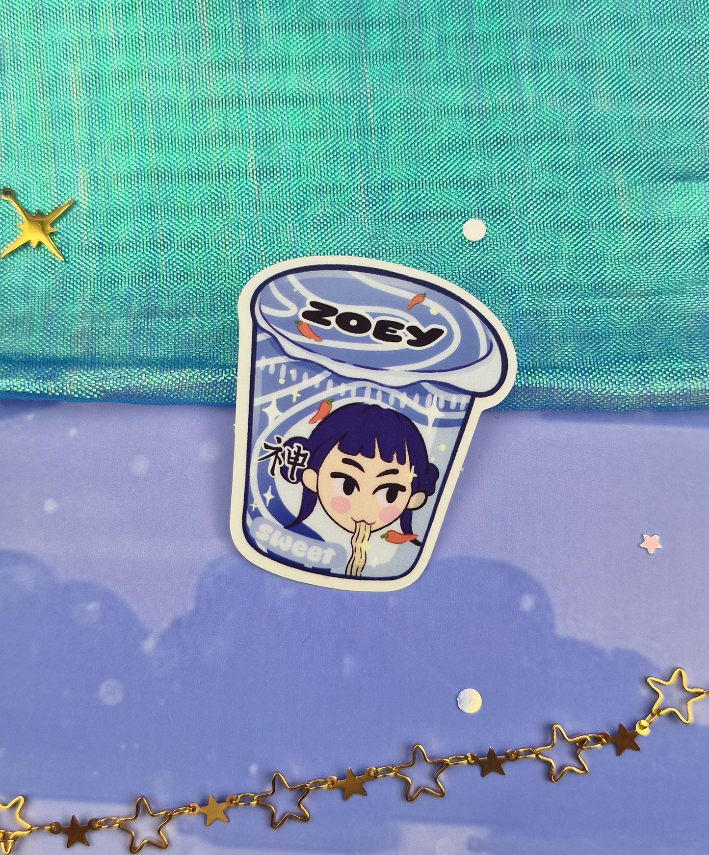 Zoey Ramen Transparent Sticker | Clear Vinyl | K-pop Demon Hunters Fanart