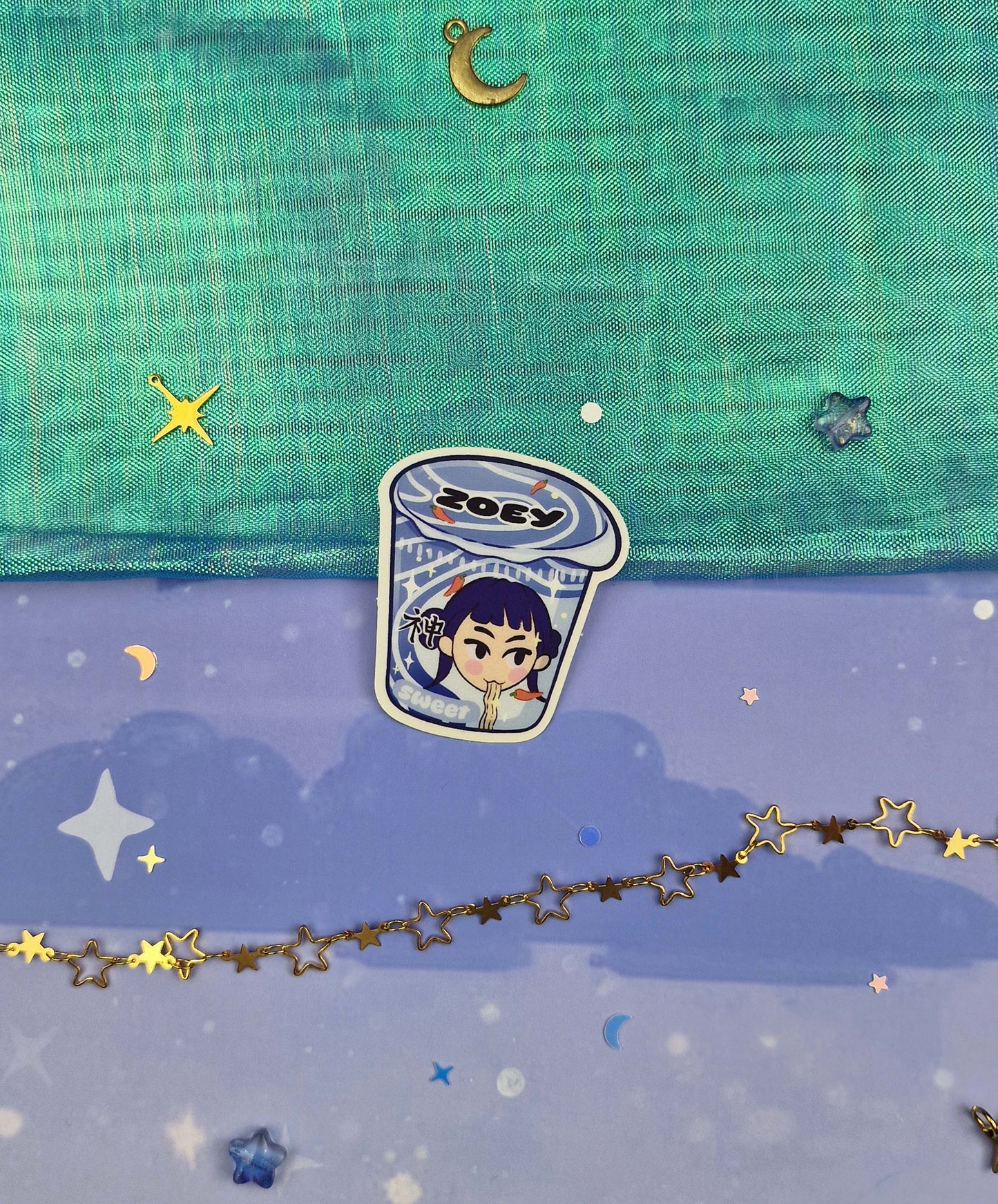 Zoey Ramen Transparent Sticker | Clear Vinyl | K-pop Demon Hunters Fanart