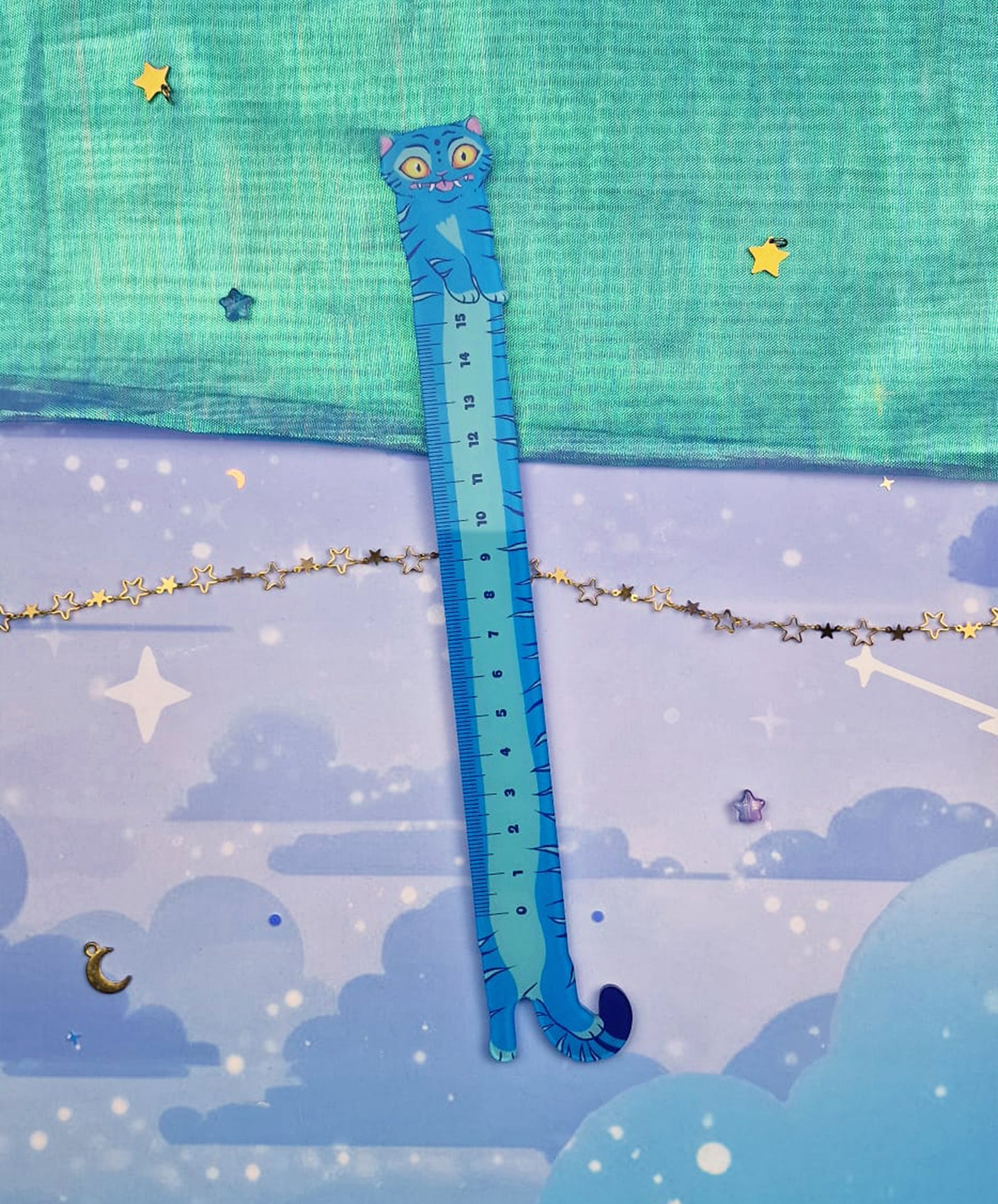 Derpy Tiger Acrylic Ruler | Cute Tiger Stationery | Decorative Ruler | Journaling & Desk Accessory