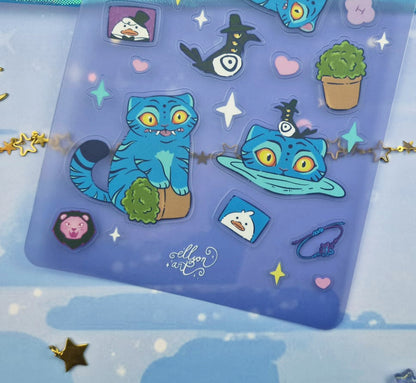 Tiger & Crow Sticker Sheet | Holographic Sticker | Kpop Demon Hunter | Cat Sticker | Demon Crow Sticker | K-Pop Cat Sticker