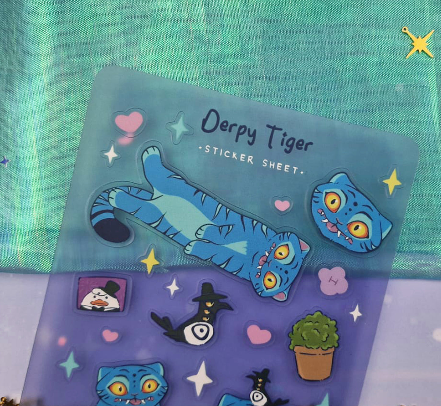 Tiger & Crow Sticker Sheet | Holographic Sticker | Kpop Demon Hunter | Cat Sticker | Demon Crow Sticker | K-Pop Cat Sticker