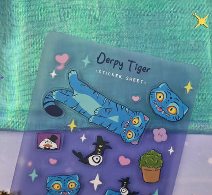 Tiger & Crow Sticker Sheet | Holographic Sticker | Kpop Demon Hunter | Cat Sticker | Demon Crow Sticker | K-Pop Cat Sticker
