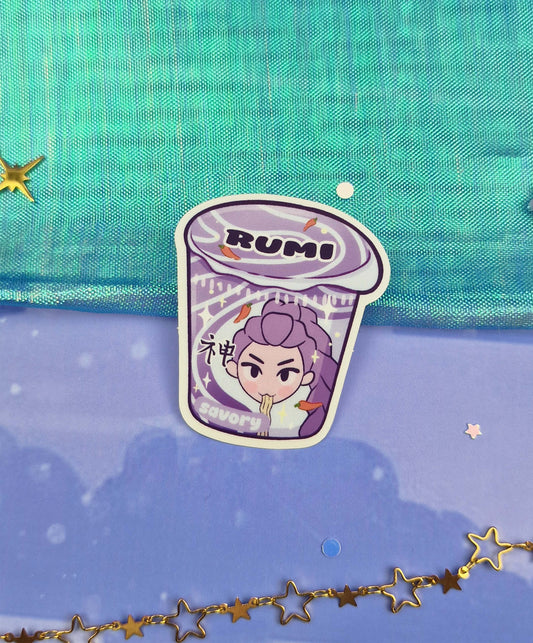 Rumi Ramen Transparent Sticker | Clear Vinyl | K-pop Demon Hunters Fanart