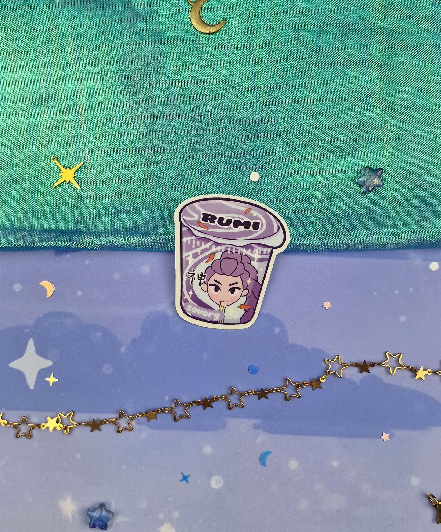 Rumi Ramen Transparent Sticker | Clear Vinyl | K-pop Demon Hunters Fanart
