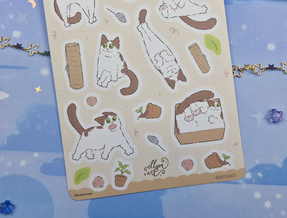 Goof & Floof Sticker Sheet | Cat Lover Gift | Journaling, Planning | Kawaii Vinyl Stickers