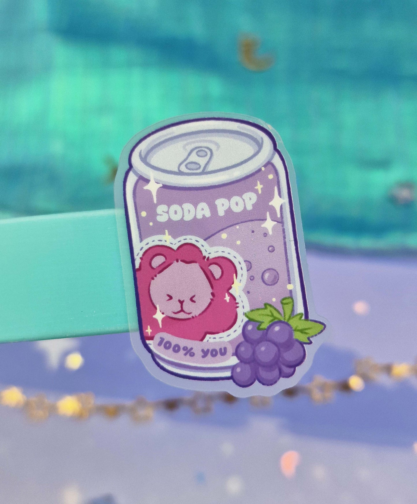 Jinu Soda Pop Transparent Sticker | Clear Vinyl | K-pop Demon Hunters Fanart