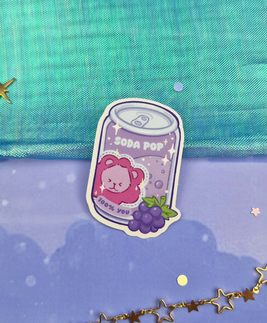 Jinu Soda Pop Transparent Sticker | Clear Vinyl | K-pop Demon Hunters Fanart