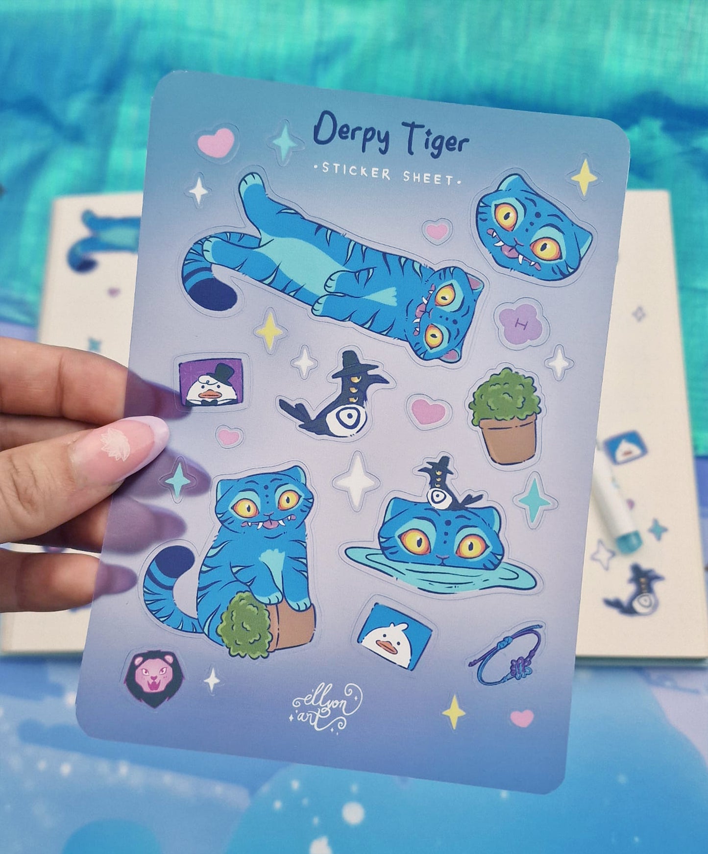 Tiger & Crow Sticker Sheet | Holographic Sticker | Kpop Demon Hunter | Cat Sticker | Demon Crow Sticker | K-Pop Cat Sticker