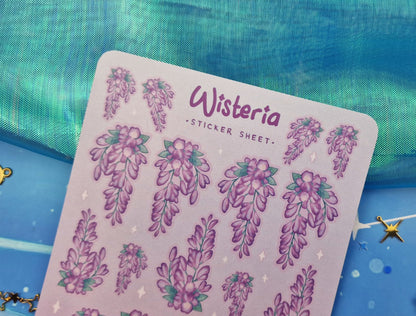 Wisteria | Cute | Stickers | Scrapbooking | Labels | Planning | Decorating | Floral | Magical | Sticker Sheet | ellyonart