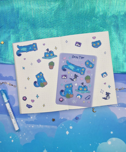 Tiger & Crow Sticker Sheet | Holographic Sticker | Kpop Demon Hunter | Cat Sticker | Demon Crow Sticker | K-Pop Cat Sticker