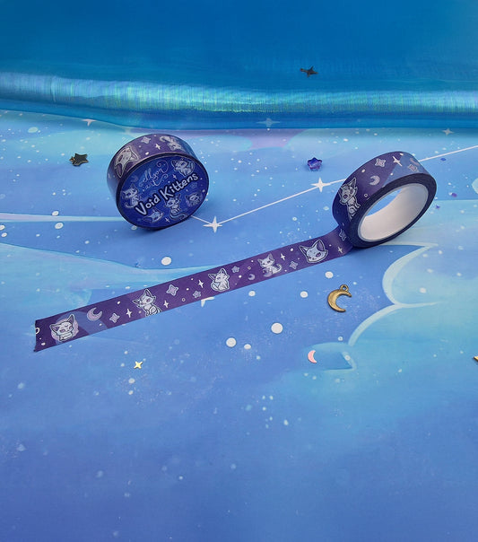 Void Kittens | Washi Tape | Cat Stationery | Cosmic | Kawaii | Cute | Scrapbooking | Journaling | Decorative Tape | Ellyonart