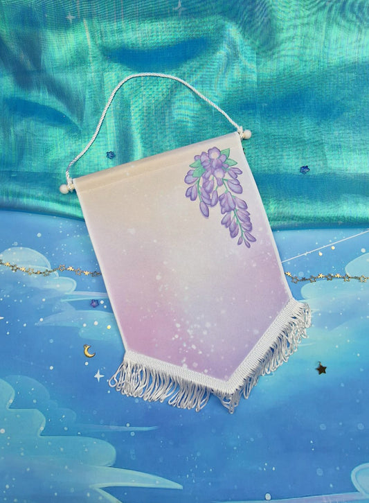 Banner | Flag | ellyonart | Enamel Pin | Lapel Pin | Pin Badge | Collection | Display | Banner | Wisteria | Floral | Magical