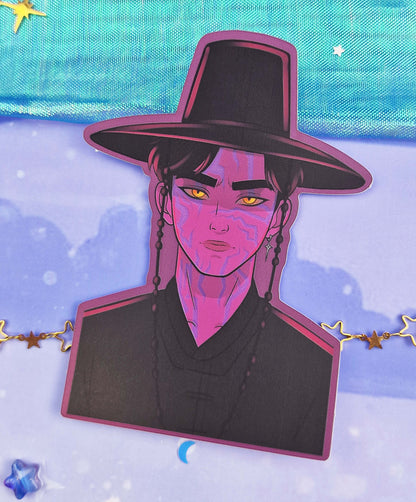 JInu Holographic Sticker: Normal & Demon, K-pop Demon Hunters Fanart