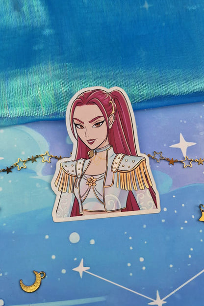 Mira Holographic Sticker | Light & Dark Outfit | Matte Rainbow Vinyl | Kpop Demon Hunters Fanart | Anime Sticker Art