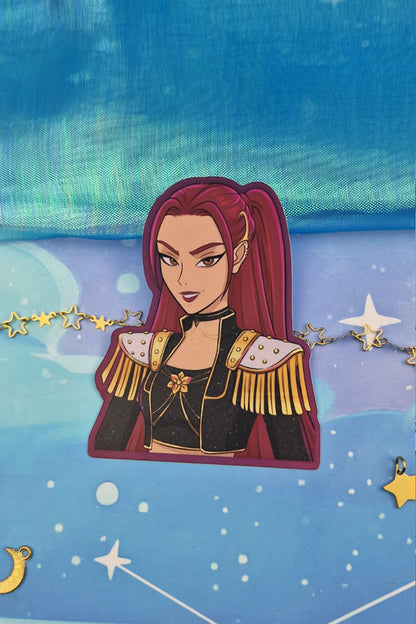 Mira Holographic Sticker | Light & Dark Outfit | Matte Rainbow Vinyl | Kpop Demon Hunters Fanart | Anime Sticker Art