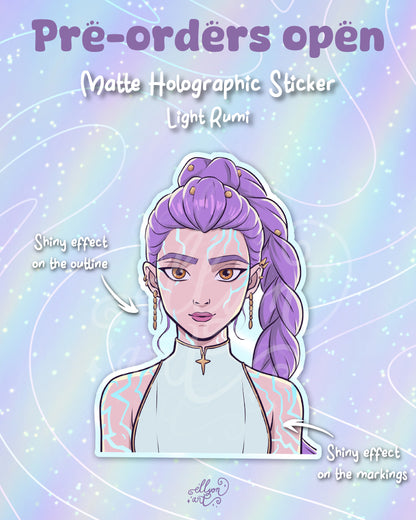 Rumi Holographic Sticker: Light & Demon Form