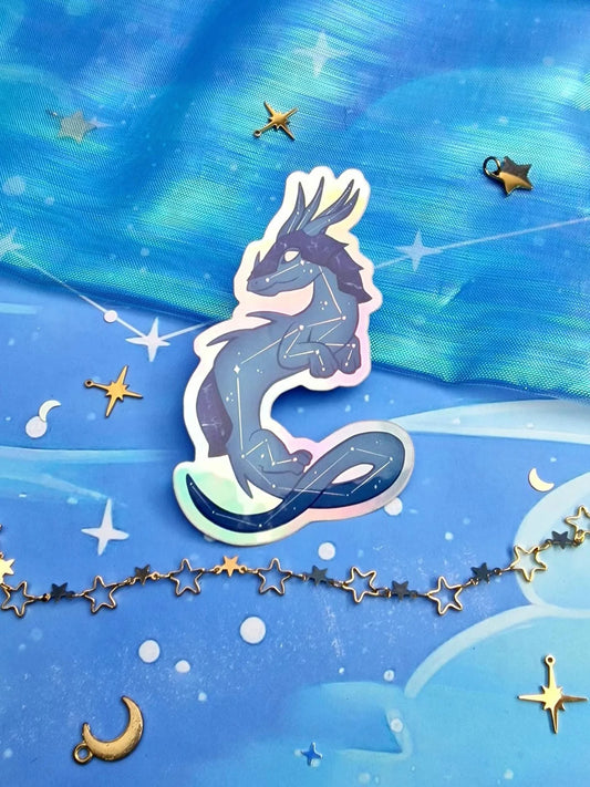 Dragon | Celestial | Companion | Dragonkin | Cute | Game themed | Holographic | Star | Universe | Galaxy | Sticker
