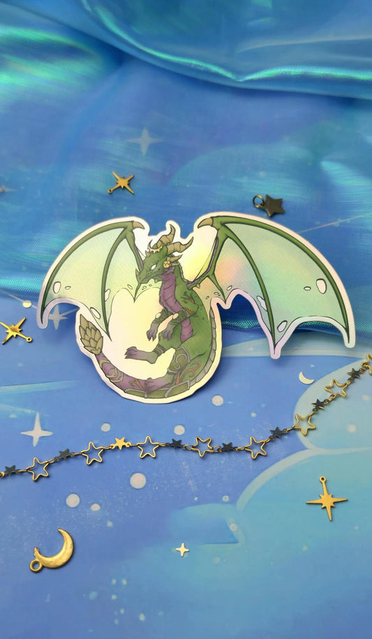 Green Dragon | Decal | Game inspired | Green | Dragon | Holographic | Aspect | Green Dragon Aspect | Sticker | ellyonart
