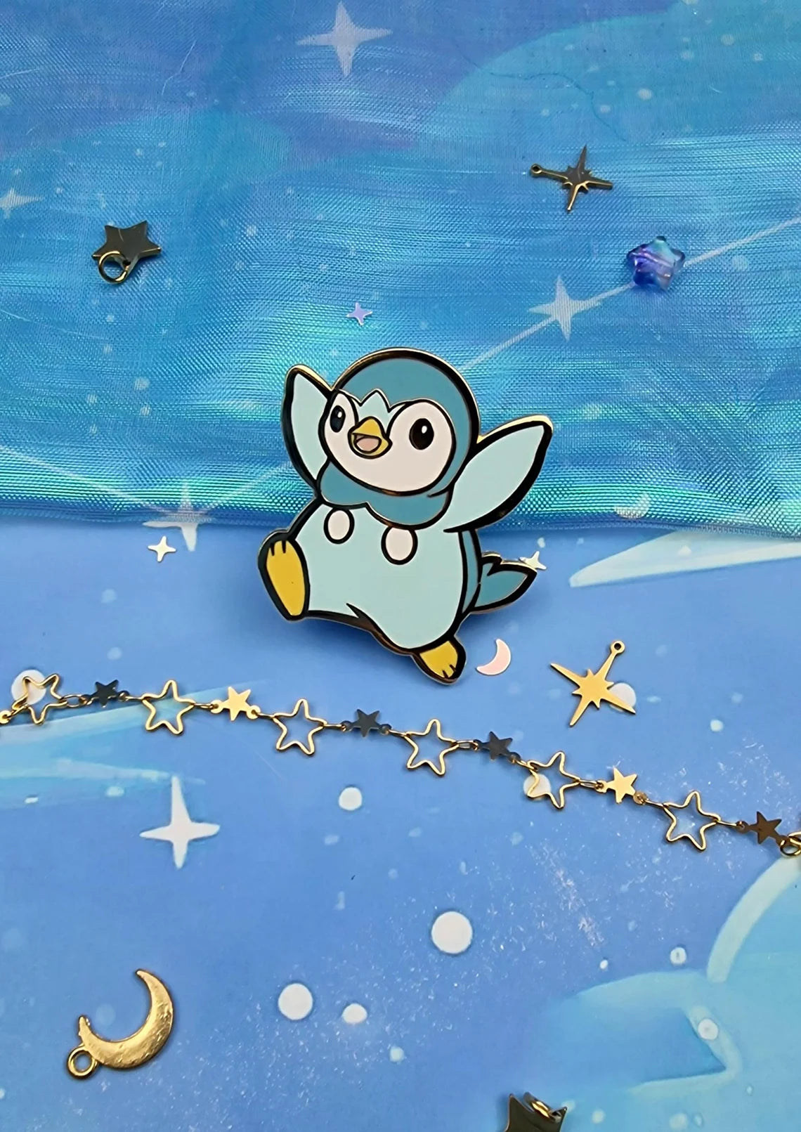 Cute | Collector Pin | Kawaii | Japanese | Anime | Pokemon | Piplup | Lapel Pin | Shiny | Hard Enamel | Lapel | Poképal | ellyonart