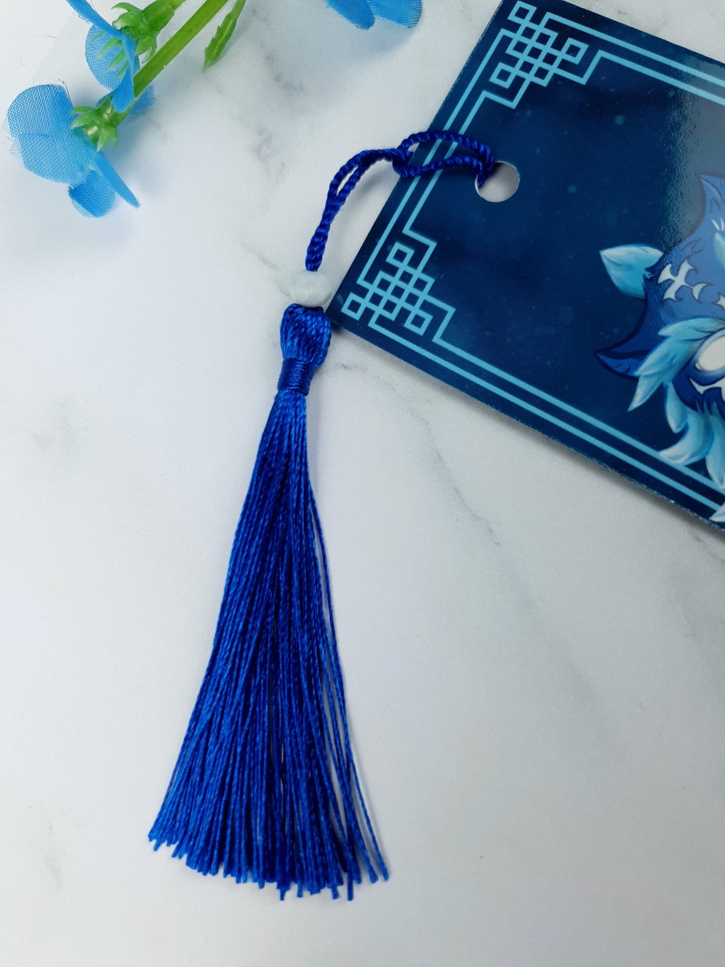 Celestial Blue Tiger Bookmark | Lunar Fantasy Gift | Mythical Chinese Cat | Glossy or Holographic | Game-Inspired Bookish Gift for Readers