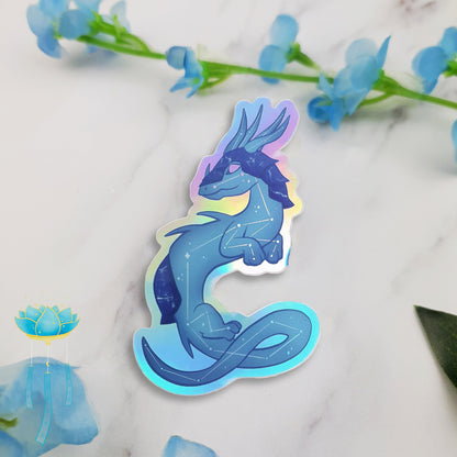Dragon | Celestial | Companion | Dragonkin | Cute | Game themed | Holographic | Star | Universe | Galaxy | Sticker