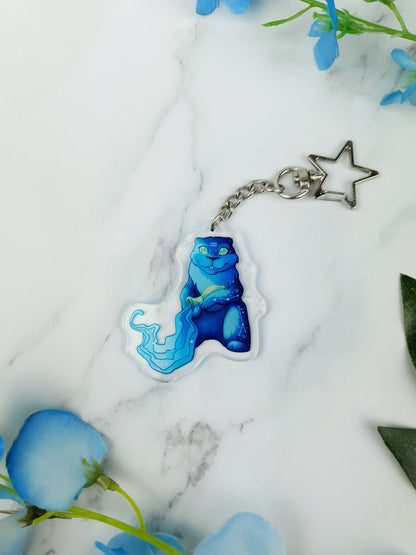 Aquarius | Cute | Kawaii | Glossy | Star | Celestial | Universe | Galaxy | Zodiac | Acrylic | Keychain | Gift | Accessories