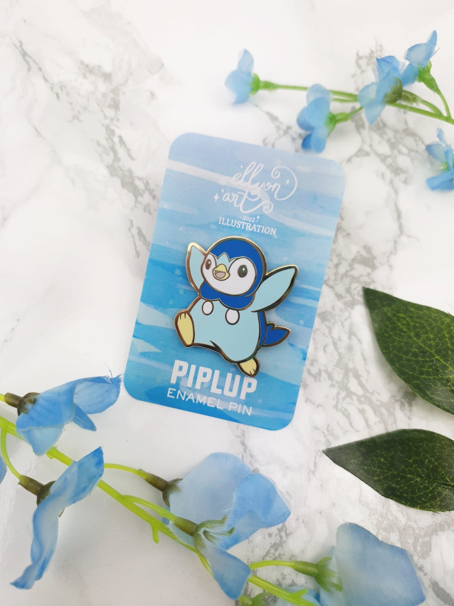 Cute | Collector Pin | Kawaii | Japanese | Anime | Pokemon | Piplup | Lapel Pin | Shiny | Hard Enamel | Lapel | Poképal | ellyonart