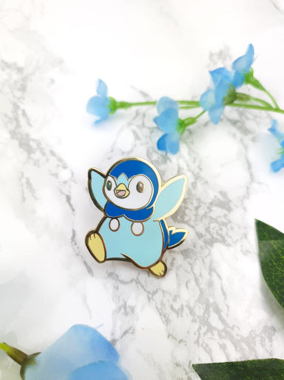 Cute | Collector Pin | Kawaii | Japanese | Anime | Pokemon | Piplup | Lapel Pin | Shiny | Hard Enamel | Lapel | Poképal | ellyonart